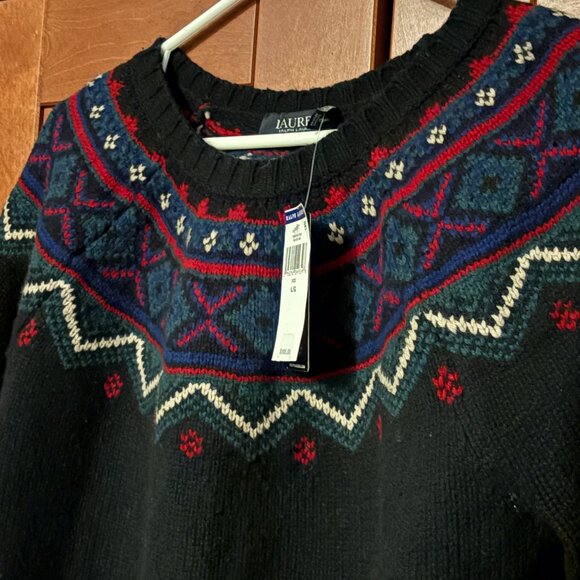 Lauren Ralph Lauren Fair Isle Wool Blend Pullover Crew-nack Sweater $208 - Picture 8 of 11